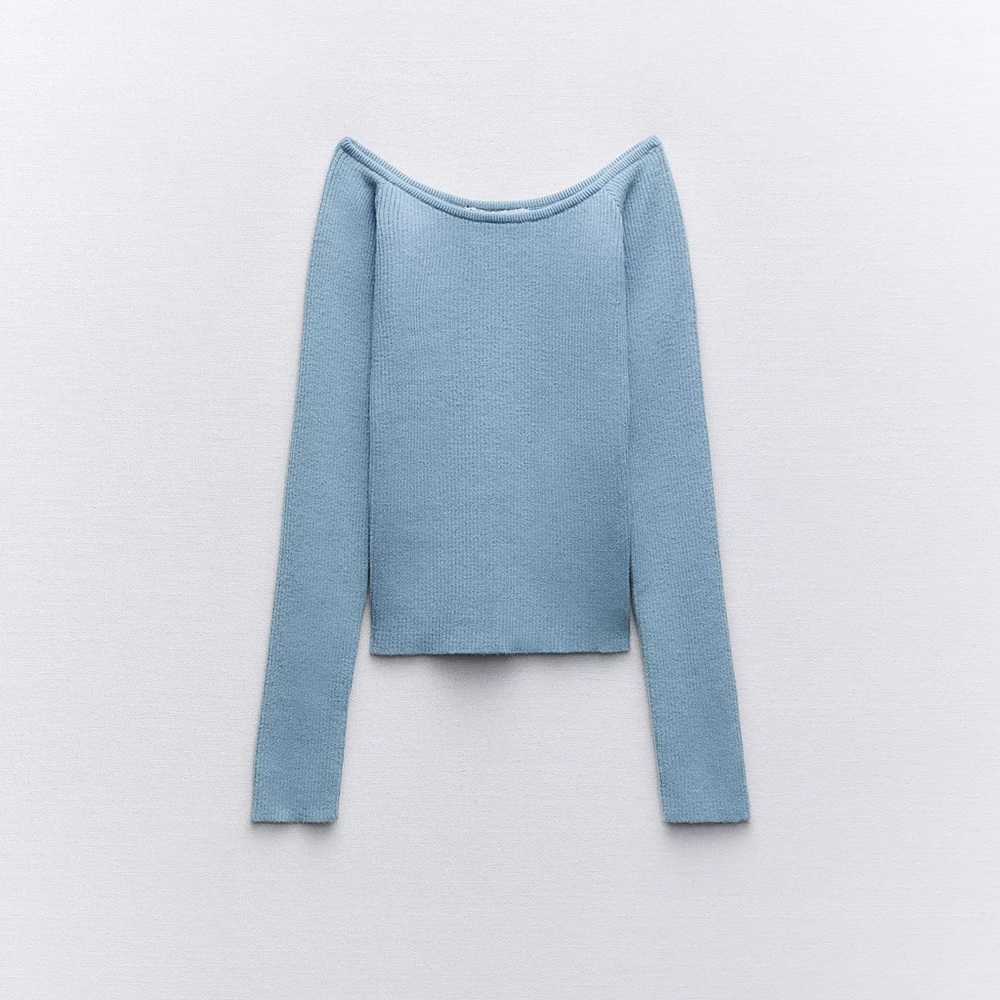 Zara Light Blue Long Sleeve Top